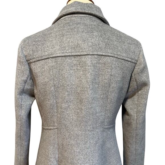 Gray Wool Blend Double Breasted Fit & Flare A-Line Swing Coat, Size S - Picture 4 of 8